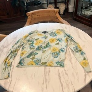 August Silk Petite Floral Sequined Cardigan